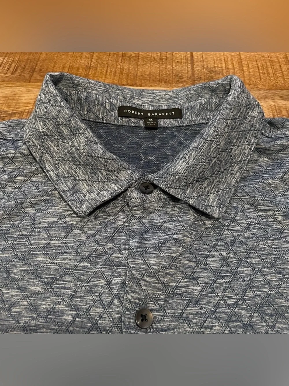 Robert Barakett Saldon Jacquard Long Sleeve Button Up Sportshirt